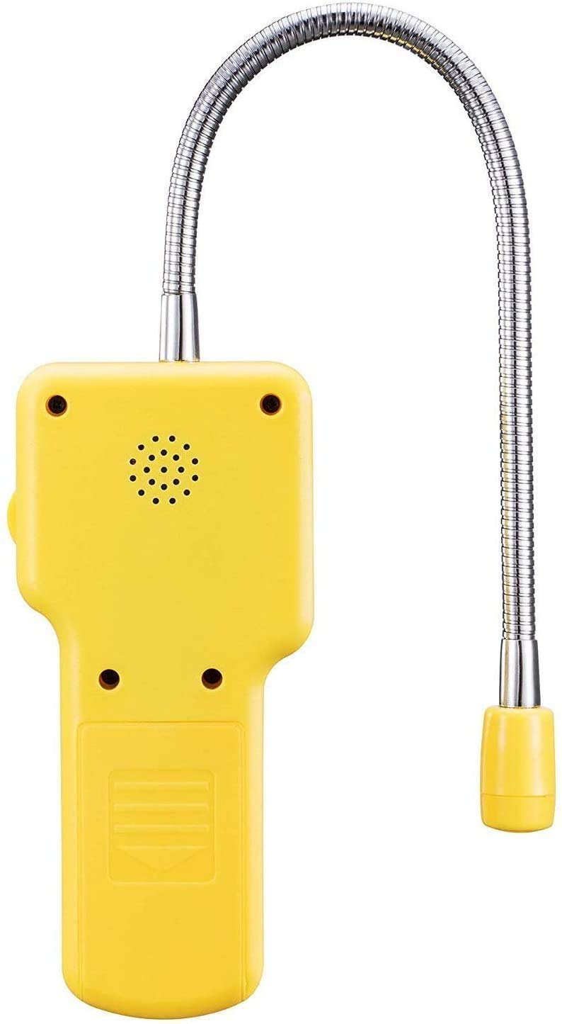 Y201 Propane and Natural Gas Leak Detector; Portable Gas Sniffer to Locate Gas Leaks of Combustible Gases Like Methane, LPG, LNG, Fuel, Sewer Gas; w/ Flexible Sensor Neck, Sound & LED Alarm, eBook Yellow