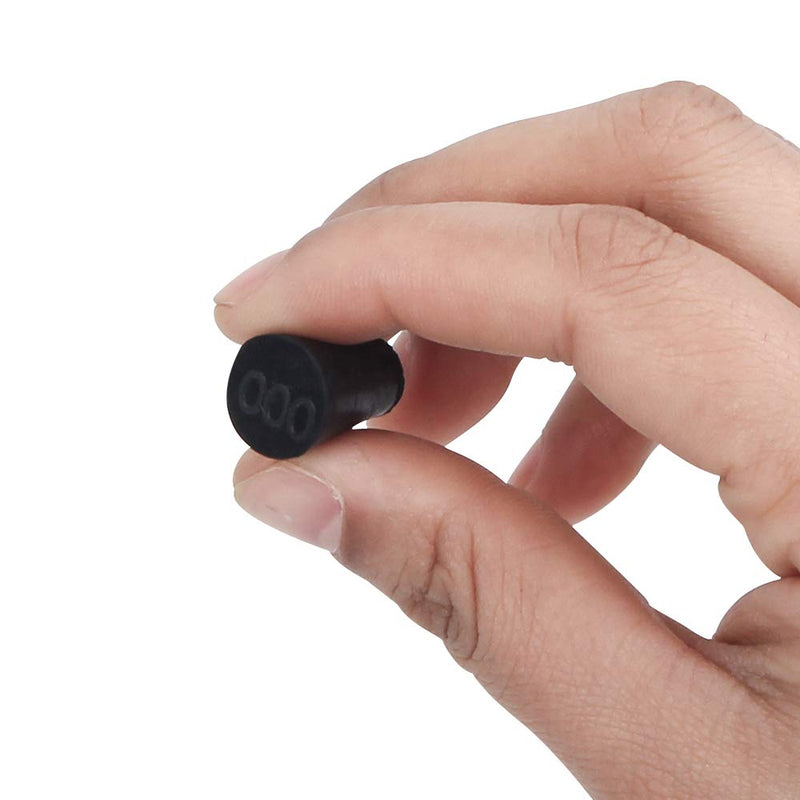 40 Pieces (Same Size) Very Small Solid Rubber Stoppers - Size #000-13mm (0.51in) x 8mm (0.31in) - 17mm (0.66in) Long - Black Lab Plug