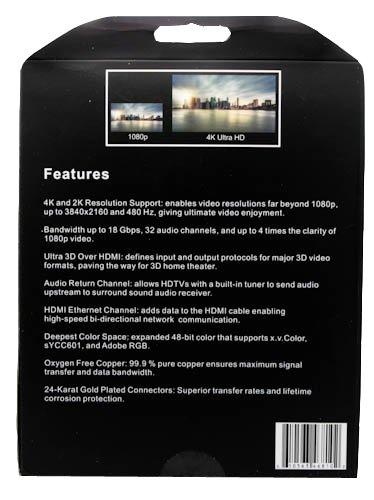 Fusion4K High Speed 4K HDMI Cable (4K @ 60Hz) - Professional Series (6 Feet) 6 Feet