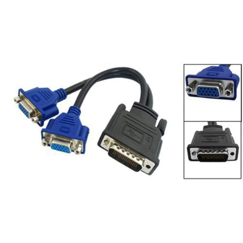 ANRANK DV59215AK DMS-59 Pin Male to 2 VGA 15 Pin Female Splitter Y-Cable Adapter