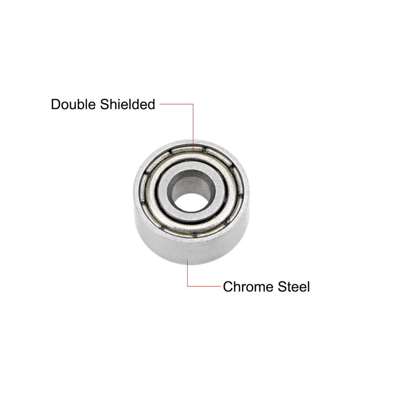 uxcell MR93ZZ Deep Groove Ball Bearings 3mm Inner Dia 9mm OD 4mm Bore Double Shielded Chrome Steel Z2 5pcs