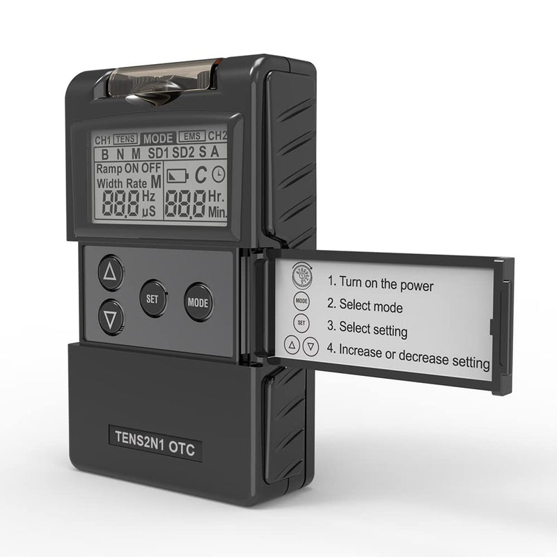 Therapist’s Choice® TENS Unit and EMS Muscle Stimulator Combo- OTC TENS Device with Accessories