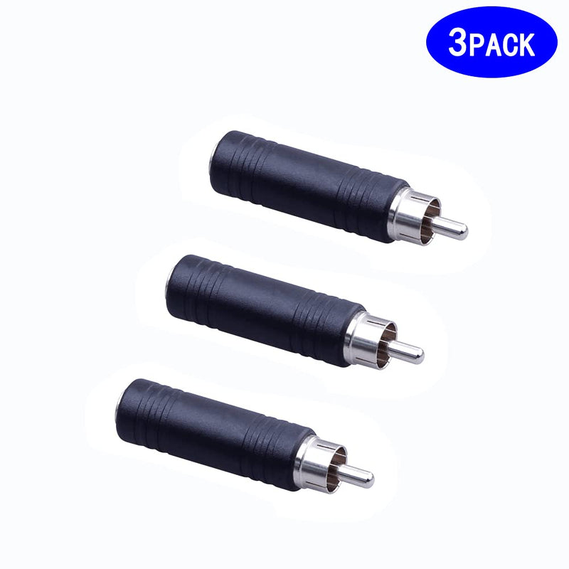 6.35mm to RCA Adapter RCA Male Plug to 6.35mm 1/4 Inch Mono Female Audio Mic Plug Adapter Jack Converterr (3 Pack)