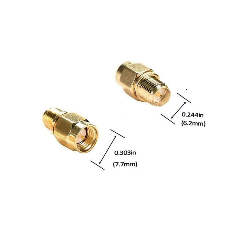 CORONIR (4Pack) SMA Adapter SMA Male to RP SMA Female Jack Connector for RF Coax Cable Wi-Fi Antenna/Signal Booster/Repeaters/Radio/Extension Cable/FPV Drone Pack of 4