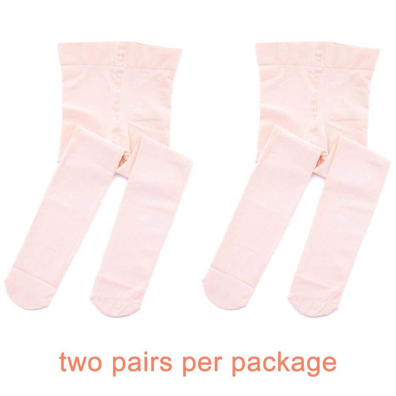 STELLE Girls' Ultra Soft Pro Dance Tight/Ballet Footed Tight (Toddler/Little Kid/Big Kid) 4-6 Years 2-pair Ballet Pink