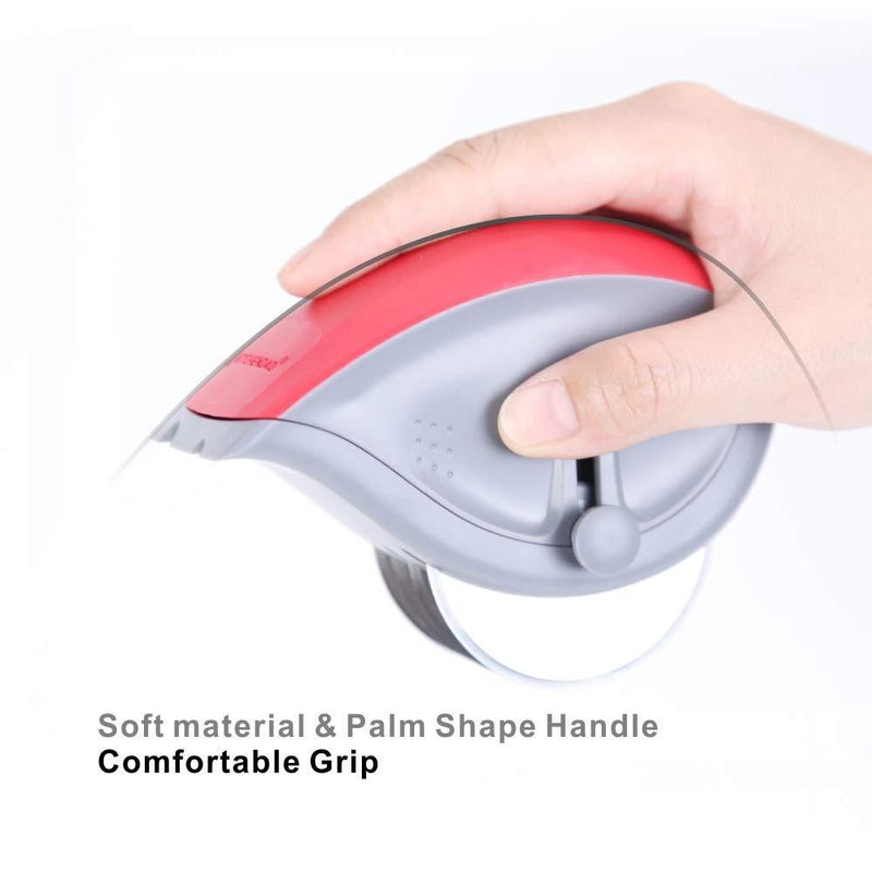 3-in-1 Herb Mincer-Roller Cutter, Leaf Stripper, Scraper- Retractable Blade for Safe Storage, Detachable for Easy Cleaning, 4 Sharp Stainless Steel Blades, Soft-touch Handle - by KITCHENDAO Herb Mincer-red