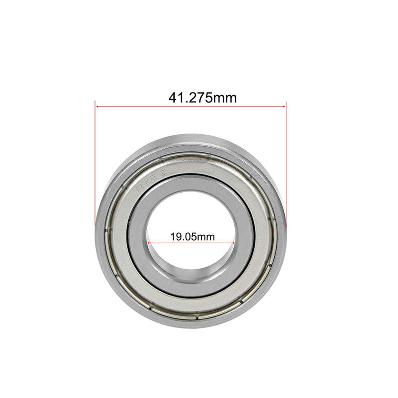uxcell R12ZZ Deep Groove Ball Bearing 3/4"x1-5/8"x7/16" Double Shielded Chrome Steel Bearings 2-Pack 3/4"x1-5/8"x7/16"