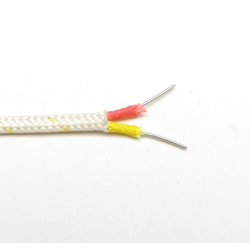 K-Type Thermocouple Wire AWG 24 Solid w. High Temperature Fiberglass Insulation up to 700 Degree C or 1300 F - 10 Yard roll