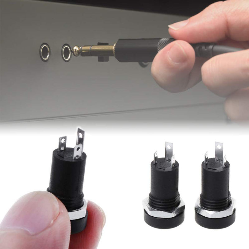 Ximimark 4Pcs 3.5MM Audio Video Jack Socket Stereo Solder Panel Mount Jack Connector Headphone Jack Connector 3 Pole Black with Nut