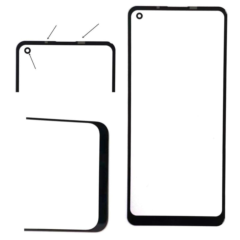 Front Screen Glass Outer Panel Lens Replacement +OCA Repair Tools Kit Compatible with Samsung Galaxy A21 A215 A215U 6.5inch 2020 Black Adhesive