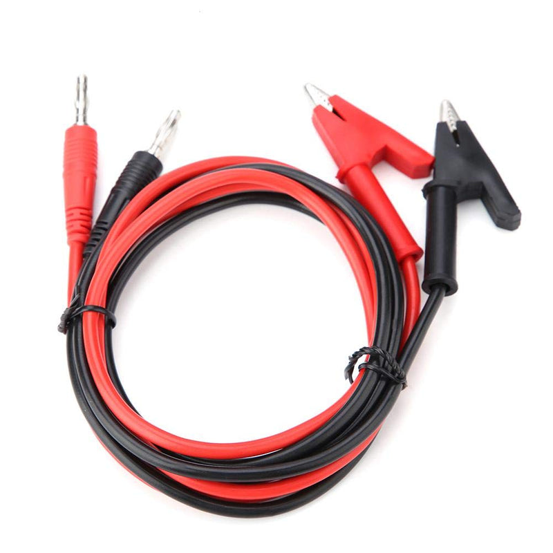 2pcs Alligator Clip Test Leads Two-Sided Silicone Banana Plugs, P1040 4mm Wire for Electrical Testing