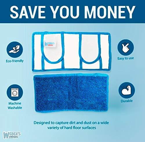 Weber's Wonders Set of 2 Microfiber Weber’s Wonders Prime Mop Pads - Washable - Reusable - Durable - Works with Swiffer and ReadyMop Heads