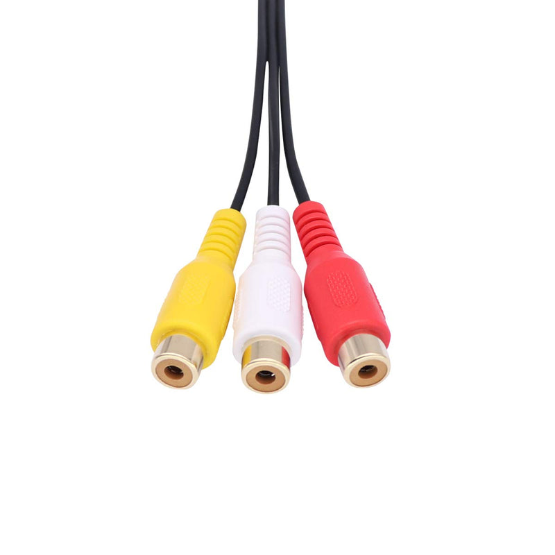 3.5 mm to RCA AV Camcorder Video Cable,3.5mm Male to 3RCA Female Plug Stereo Audio Video AUX Cable for Smartphones,MP3, Tablets,Speakers,Home Theater (3.5 Male to 3RCA Female 0.15m)â€¦ 3.5 Male to 3RCA Female 0.15m