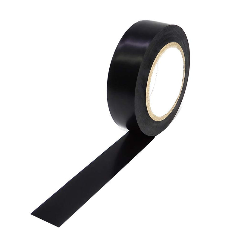 Dyeek 10 Pack 15mm×18m Electrical Tape Insulation Adhesive Tape PVC General Purpose Water Proof Flame Retardant Tape (Black) Black