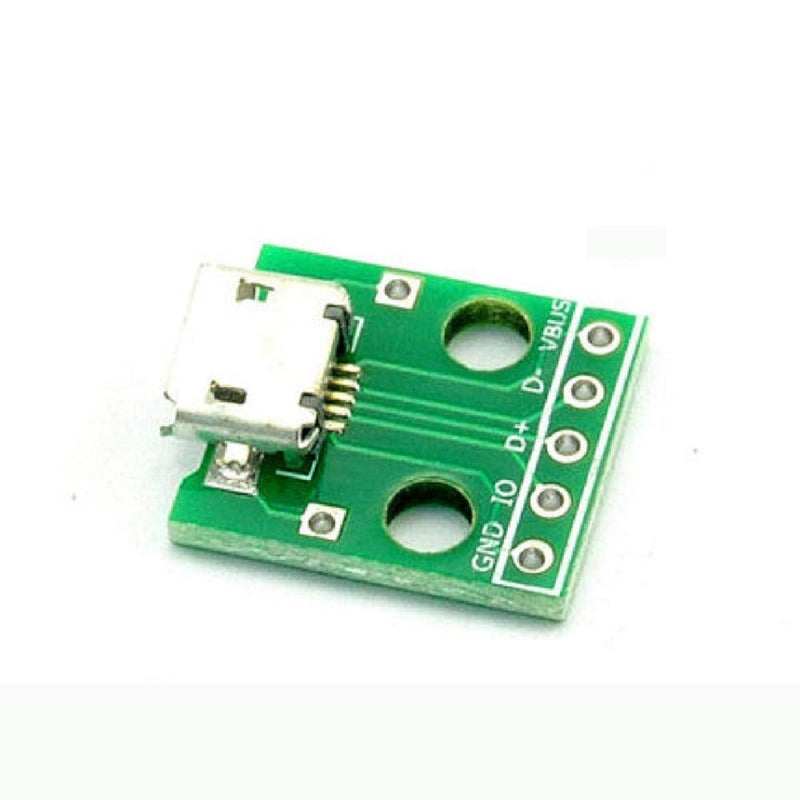 Chironal 20PCS Robot MICRO USB To DIP Adapter 5pin Female Connector B Type PCB Converter Pinboard Breadboard Switch Board SMT Mother Seat