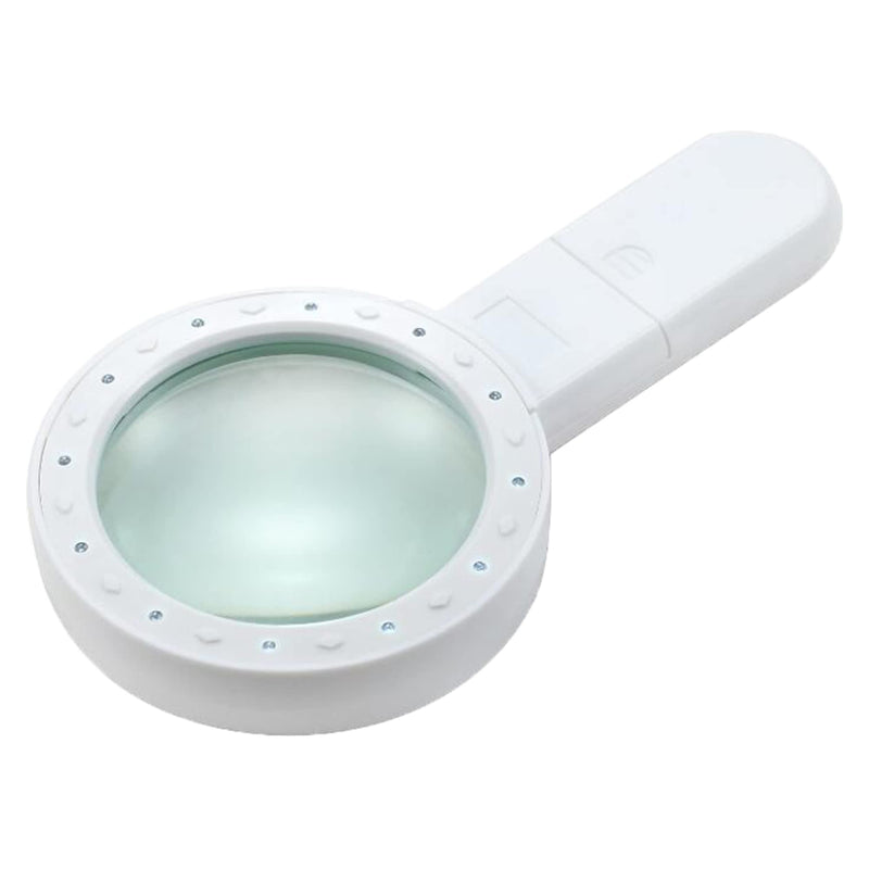 Pineapple LLC Magnifying Glass with Light, 30X Handheld Large Magnifying Glass, Lighted Magnifier with 12 LED Lights for Reading, Macular Degeneration, Seniors, Gifts for Elderly, White