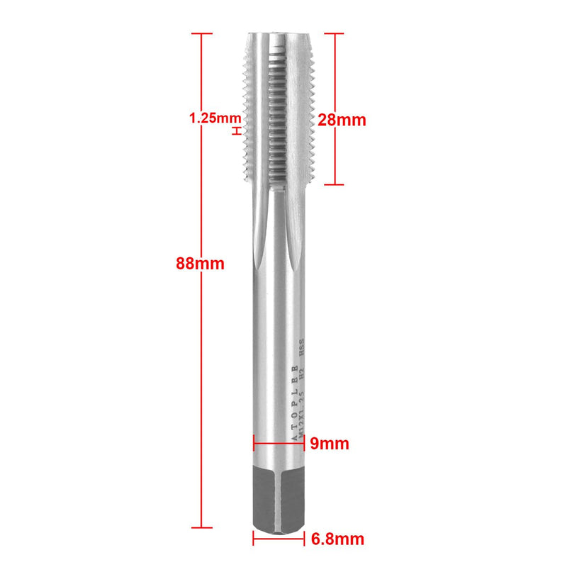 ATOPLEE HSS Metric Tap, M12 Right Hand Thread Fine Thread Cutter, Universal Tap (M12 x 1.25) M12x1.25 Silver