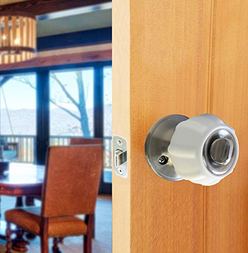 New Enjoy Cover - Door Knob Cover Grips Non Slip Arthritis & Senior Living Aids Grippy Easy Open Decorative. Simple Functional Effective Solution- 4 Pack (White, Ball)