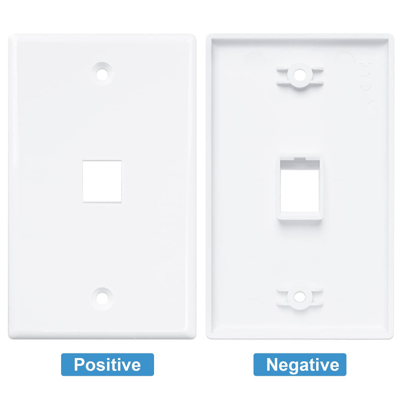 Iwillink (2-Pack) 1-Port Ethernet Wall Plate, Keystone Jack Wall Plate with RJ45 Keystone Inline Coupler insert, Female to Female Cat6 Keystone Jack Wall Plate, Blue 2 Pack