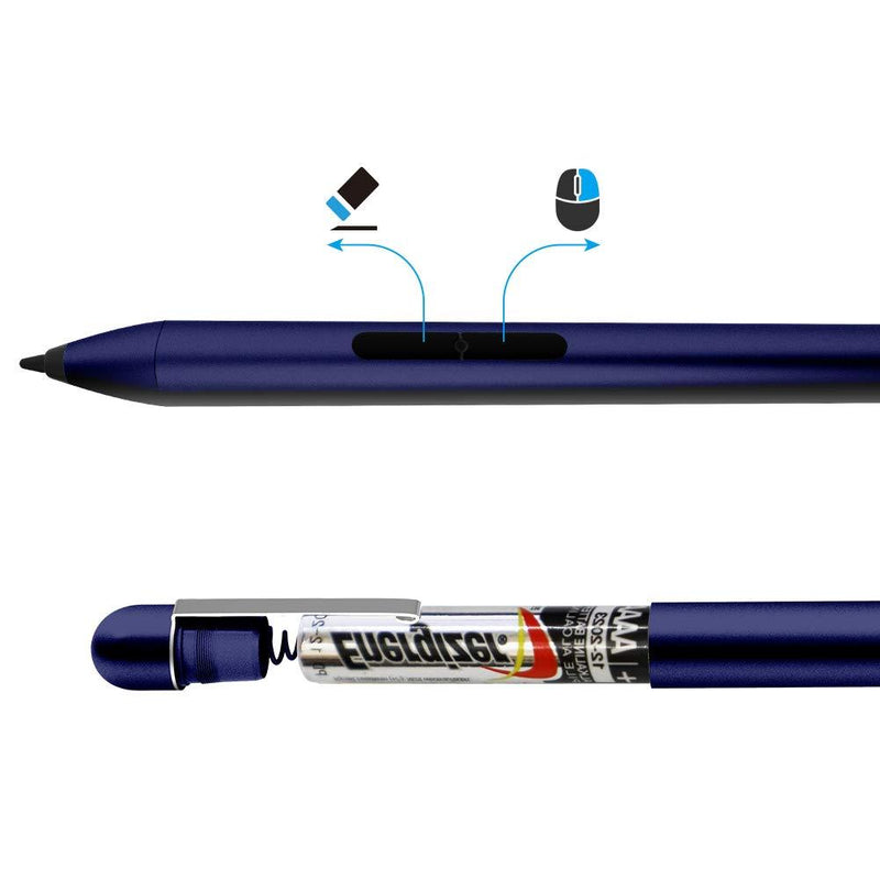 Active Stylus Pen for HP Pavilion x360 11m-ad0 14M-ba0 14-cd0 15-br0; HP Envy x360 15-bp0 15-bq0, x360 15-cn0, X2 12-e0xx, X2 12g0xx; HP Spectre x360 13-ac0xx 15-blxxx, AAAA Battery & Nibs (Blue) blue