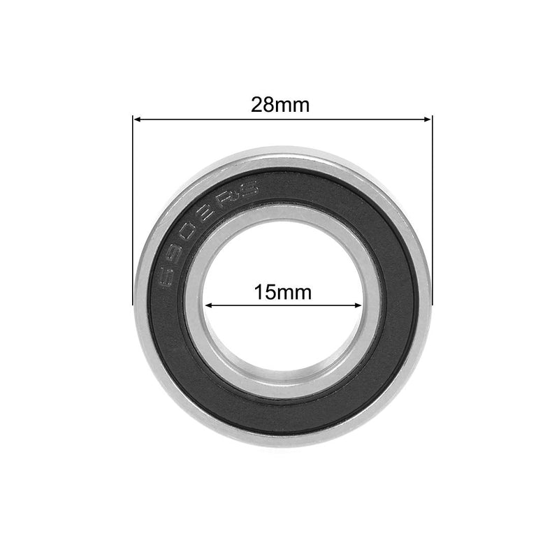 uxcell 6902-2RS Deep Groove Ball Bearing 15x28x7mm Double Sealed ABEC-3 Bearings 2-Pack 15mmx28mmx7mm