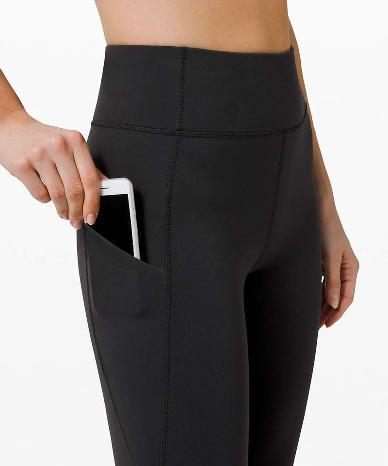 PHISOCKAT Women's High Waist Yoga Pants with Pockets, Leggings with Pockets, Tummy Control Workout Yoga Leggings Black X-Small