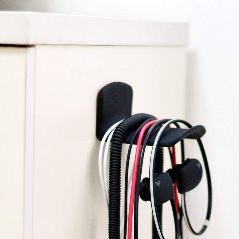 Neetto Headphone Hanger Holder Wall Mount, Headset Hook Under Desk, Universal Adhesive Stand for Sennheiser, Sony, Bose, Beats, AKG, Audio-Technica, Gaming Headphones, Earphones, Cables - HS907 Black