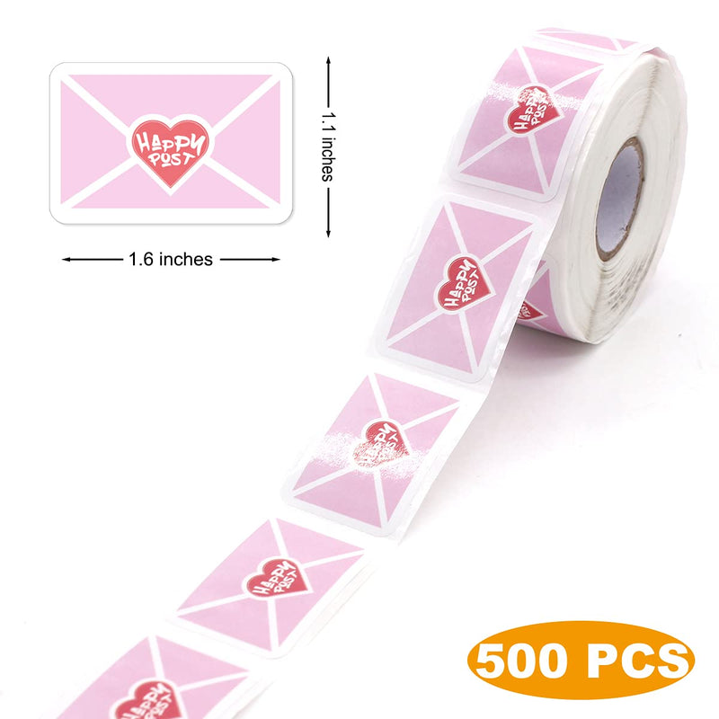 Muminglong 1.5 Inch Happy Post Sticker,Mail Sticker,Thank You Sticker, Small Business, Handmade Sticker,Packaging Sticker, 500 PCS