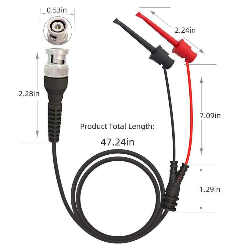 Goupchn Oscilloscope Probes Kit with Accessories 200Mhz Test Leads Set BNC to Mini Grabber Cable 4mm Banana Plug to Test Hook Clip Leads