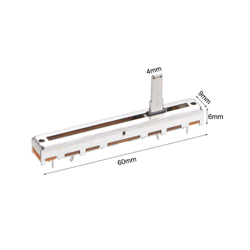 uxcell 1pcs Fader Variable Resistors 60mm Straight Slide Potentiometer B5K Ohm Linear Double Potentiometers for Dimming Tuning