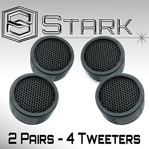 Stark Industries High Performance 500 Watt Max Power Neodymium Silk Dome Tweeters - 2 Pairs Super High Frequency Mini Car Audio