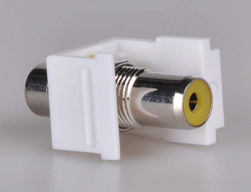 RCA Wall Plate, HTTX White 3-Port RCA Wall Plate with Removable F/F RCA Keystone Jack Inserts for Composite Audio/Video