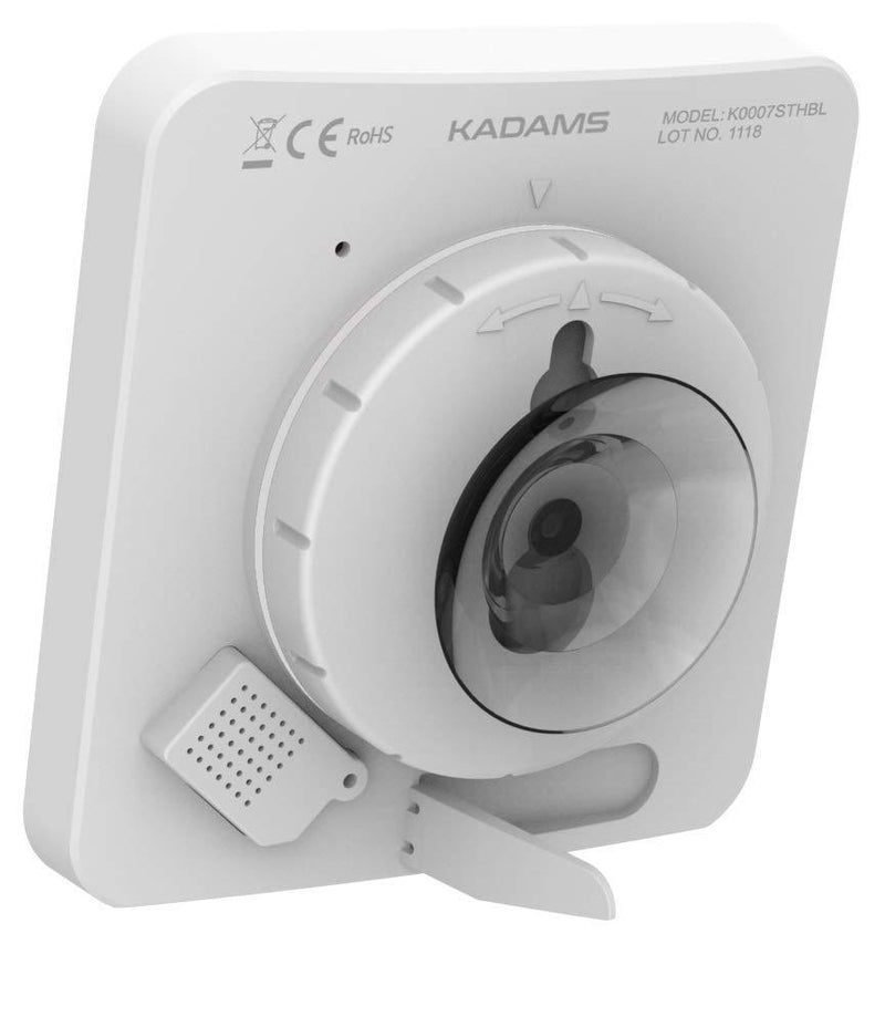 KADAMS Digital Bathroom Shower Kitchen Clock Timer with Alarm, Waterproof for Water Splashes, Visual Countdown Timer, Time Management Tool, Indoor Temperature Humidity, Suction Cup, Hole Stand - Blue