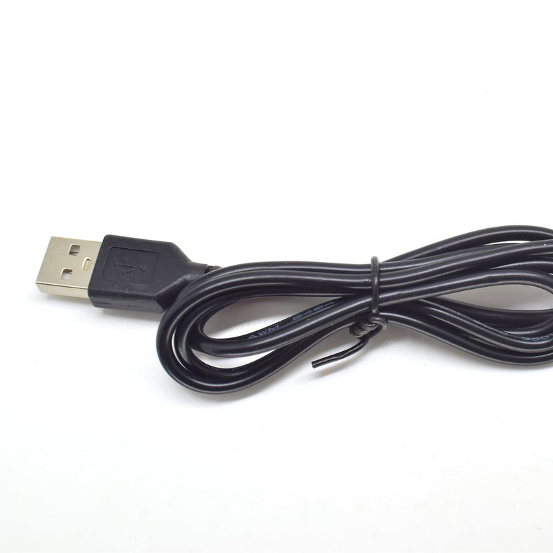 ELNONE 5pcs USB 2 Wire Pigtail Cable 1M 3.3ft Black 28AWG USB A Male Power Cable Plug Cord Connectors ¡­