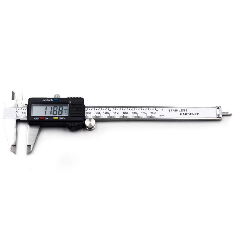 Oudtinx Electronic Digital Caliper Stainless Steel Body with Large LCD Screen | 0-6 Inches | Inch/Fractions/Millimeter Conversion 150mm
