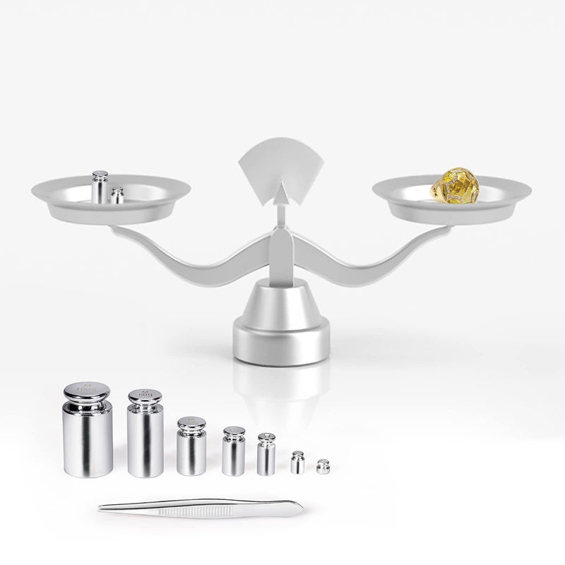 ACCT Calibration Weight 1g 2g 5g 10g 20g 50g 100g Calibration Weight Set for Digital Scales Small Weights for Crafts 1 Piece Calibration Weight Tweezers (Silver) Large