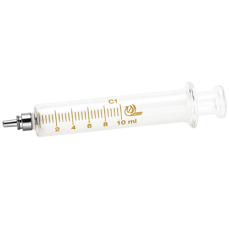 Gufastoe 1 Pack Glass Syringes with Caps 10cc/ml for Laboratory
