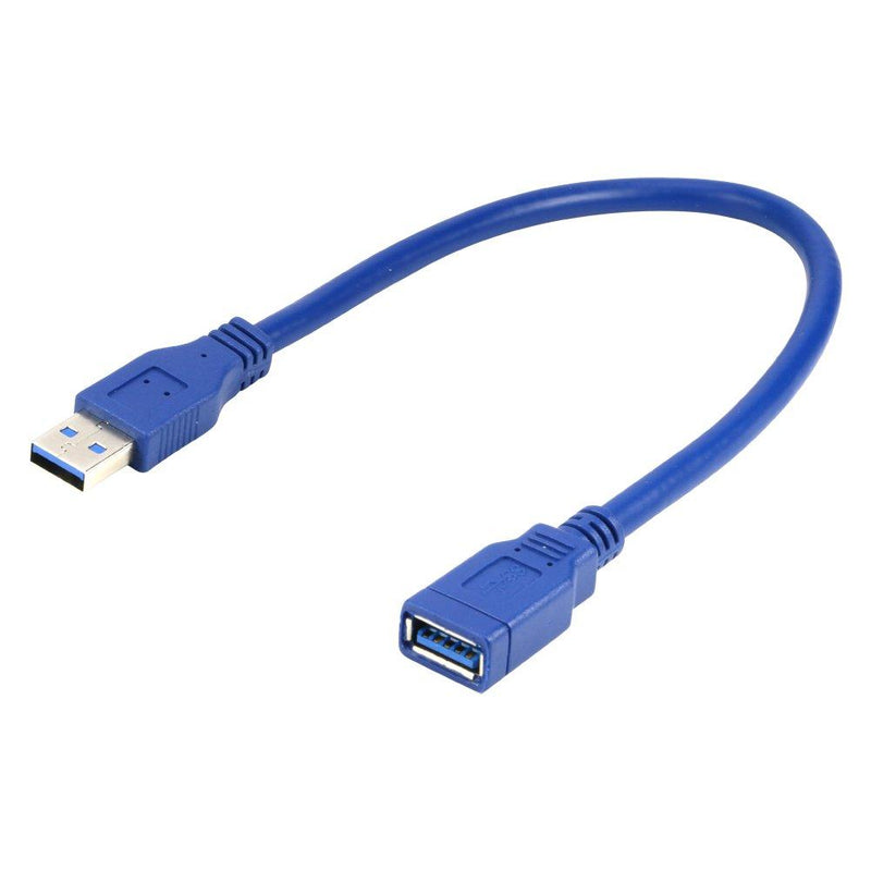 RIITOP Short USB 3.0 Extension Cable Type A Male to Female Blue 1 Foot (2-Pack) 2pcs 1FT
