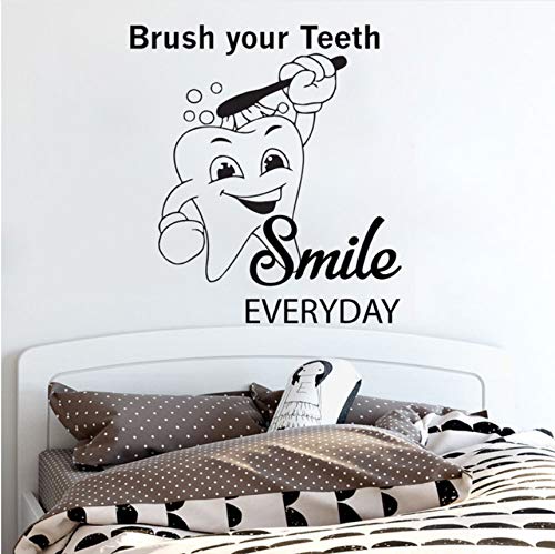 BooDecal Dental Clinic Office Wall Decal Dentist Wall Art Stickers Decals Dental Wall Stickers Teeth Clinic Removable Tooth Decor Bathroom Shower Room Decoration 20 Inches x 22 Inches