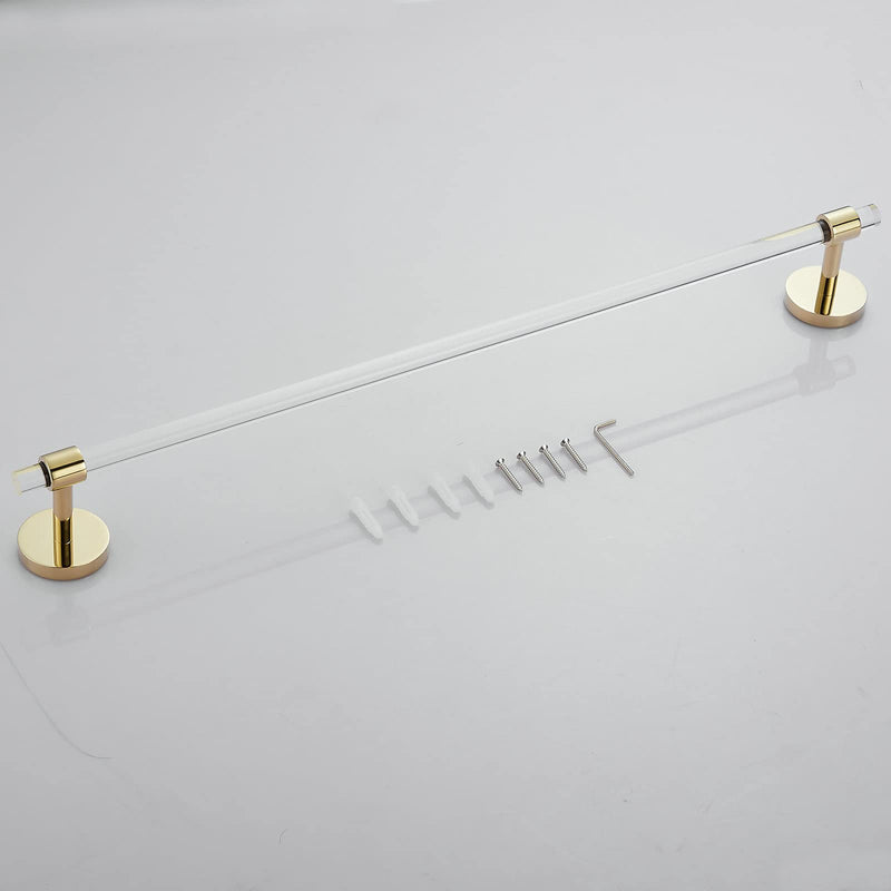 Acrylic Gold Towel Bar Towel Rack 16 inch for Bathroom,Wall Mounted Towel Holder Towel Hanger Modern SHUNLI 40cm