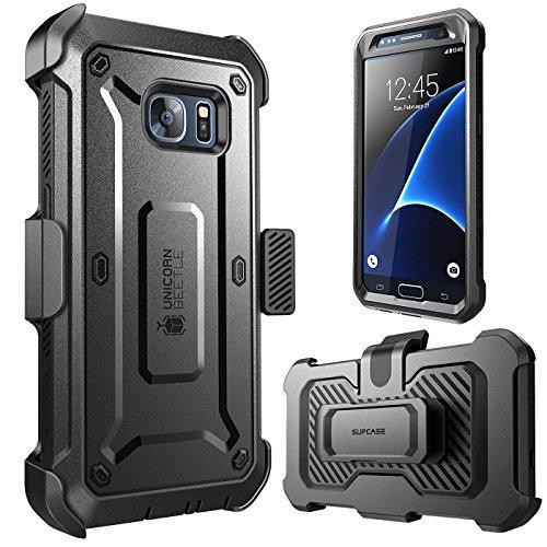 SUPCASE Unicorn Beetle Pro Series Case Designed for Galaxy S7, with Built-In Screen Protector Full-body Rugged Holster Case for Samsung Galaxy S7 (2016 Release) (Black/Black) (Black/Black)