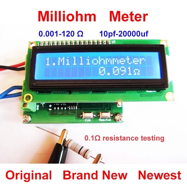 High Precision HR390 Milliohm Meter 0.001-120Ω Ohmmeter Low Resistance Tester Capacitance Meter Testing Module