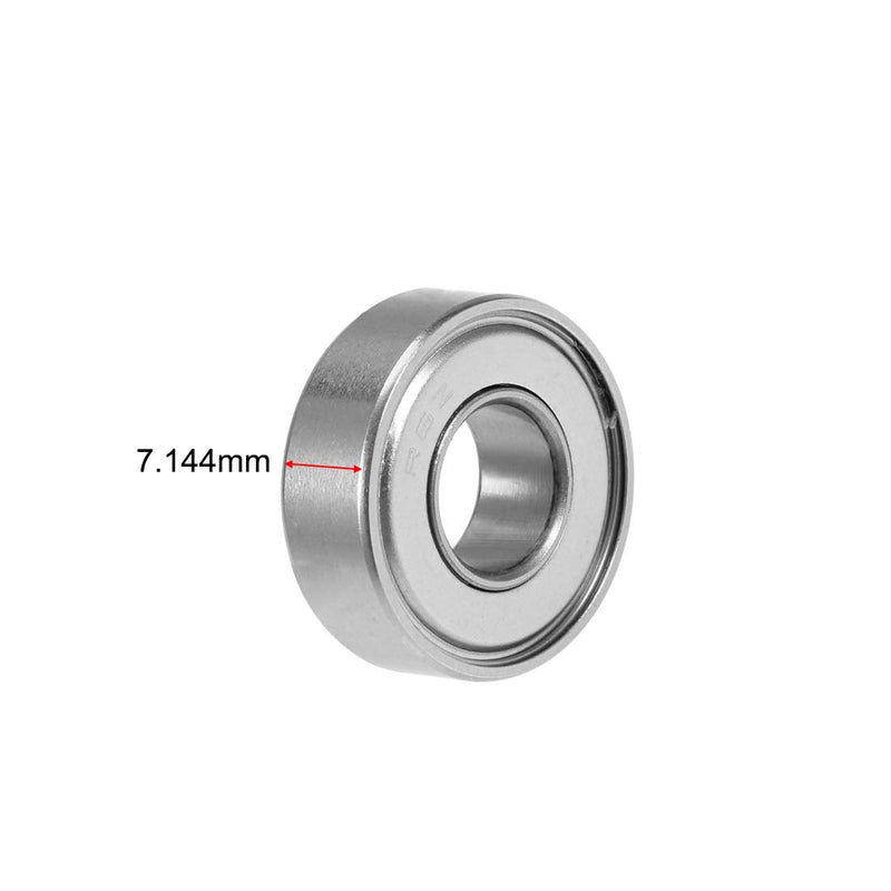 uxcell R6ZZ Deep Groove Ball Bearing 3/8"x7/8"x9/32" Double Shielded Chrome Steel Bearings 2-Pack