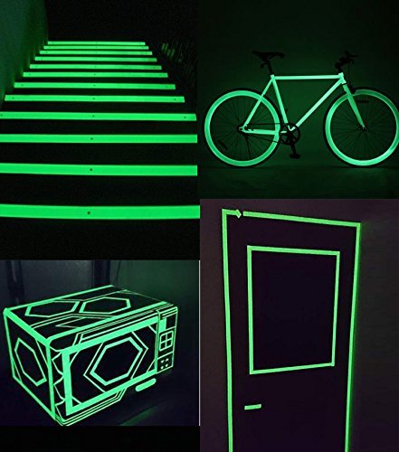 Gebildet Glow in The Dark Self-Adhesive Tape, Green Light Luminous Tape Sticker, 32.8 ft x 0.4 inch (10m x 1cm): Waterproof, Removable, Durable, Wearable, Stable, Safety 10m x 1cm