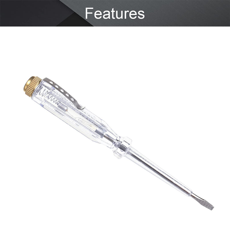Fielect 5Pcs Tester Screwdriver, Voltage Tester Light Circuit Tester Electric Test Pen Screwdriver AC100-500V Clear