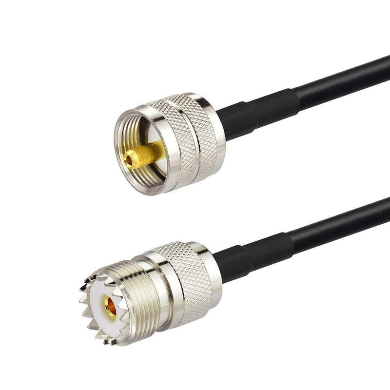 Bingfu UHF PL259 Male to SO239 Female RG58 Antenna Extension Coax Jumper Cable 5m 16.5 feet for Vehicle CB Radio Ham Radio Two Way Radio Amateur Radio Walkie Talkie VHF Radio 16.4ft / 5m