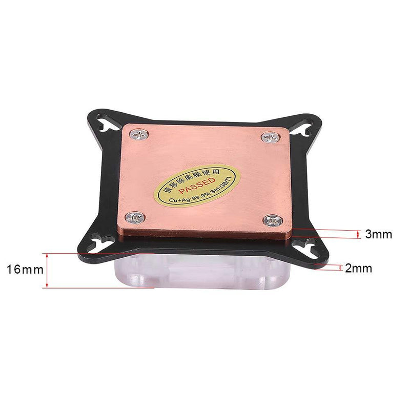 GPU Water Block Water Cooling Cooler Base, Copper POM Metal Water Cooling System Parts Kits for DIY PC Gamer with Waterway Component