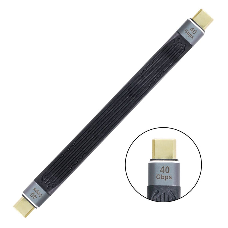 NFHK Type-C USB-C Male to Male USB4 40Gbps 100W 8K Flat Slim FPC Data Cable for Laptop & Phone 13cm Type-C to Type-C 40Gbps