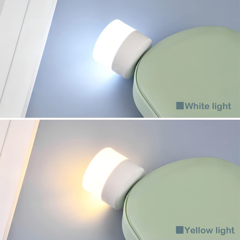 DASITON Plug in LED Night Light Mini USB LED Light Flexible USB LED Ambient Light Mini USB LED Light, LED Portable car Bulb, Indoor, Outdoor, Reading, Sleep (4 White Ligh) 4 White Light