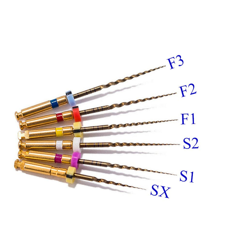 SNAWOP Dentel Endo Files X-Pro Gold Taper Controlled Memory Niti Rotary Engine Files for Endodontic Root Canal Treatmet (Assorted 21MM) Assorted 21MM